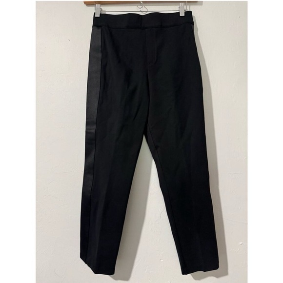 Spanx Black pullon ponte tux stripe pants Medium Tall - Picture 2 of 7